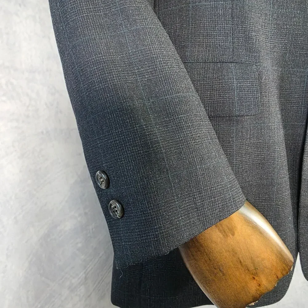 Vintage Brooks Brothers Blazer Mens 40 Long Gray Wool 2 Button Jacket USA Union